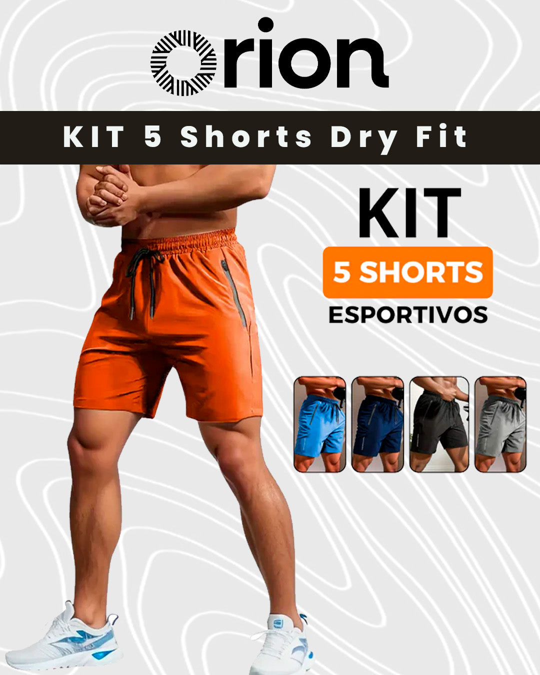 Kit 5 shorts dry fit