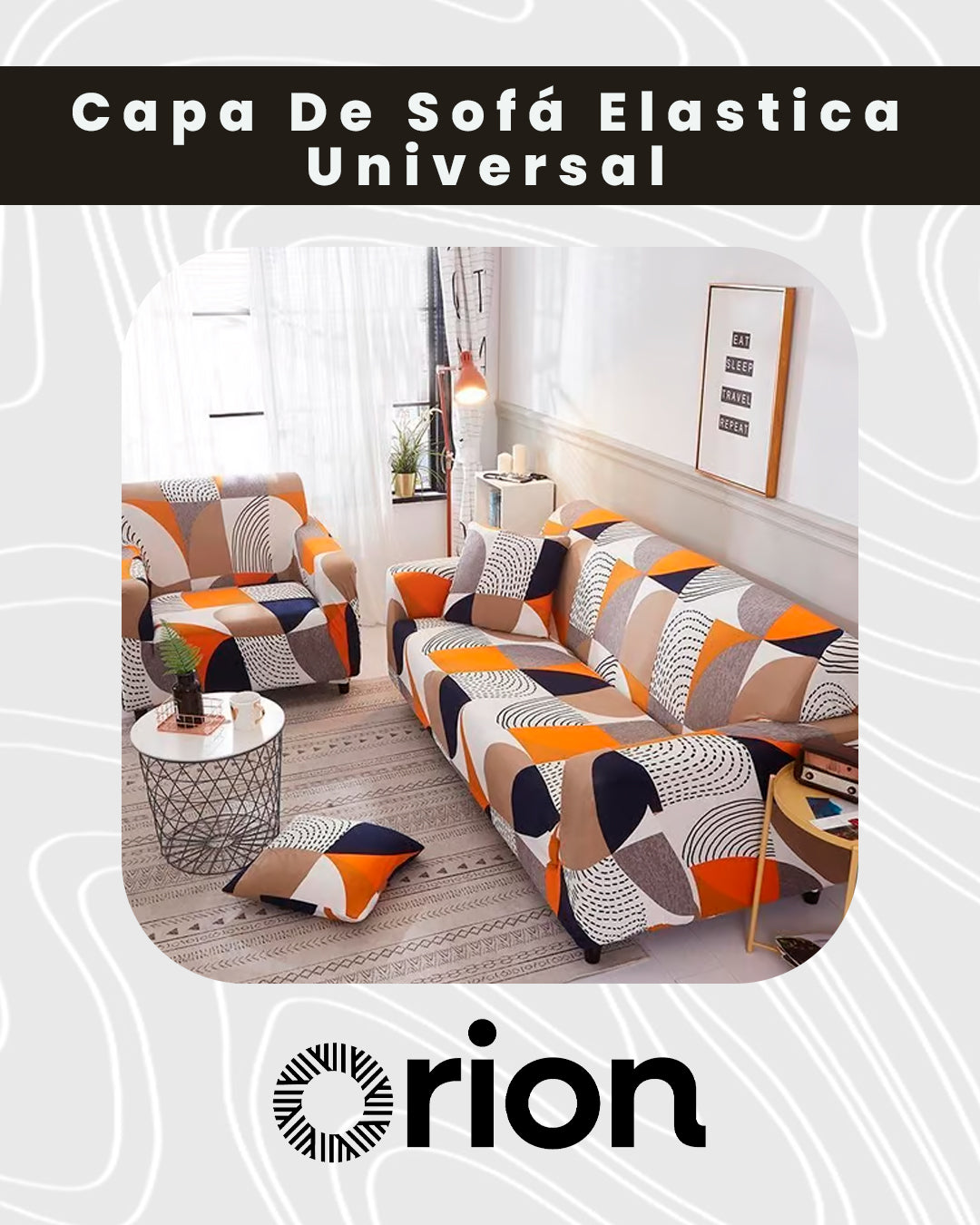 Conjunto Capa de Sofá Universal Impermeável + 4 Capas de Almofadas Premium