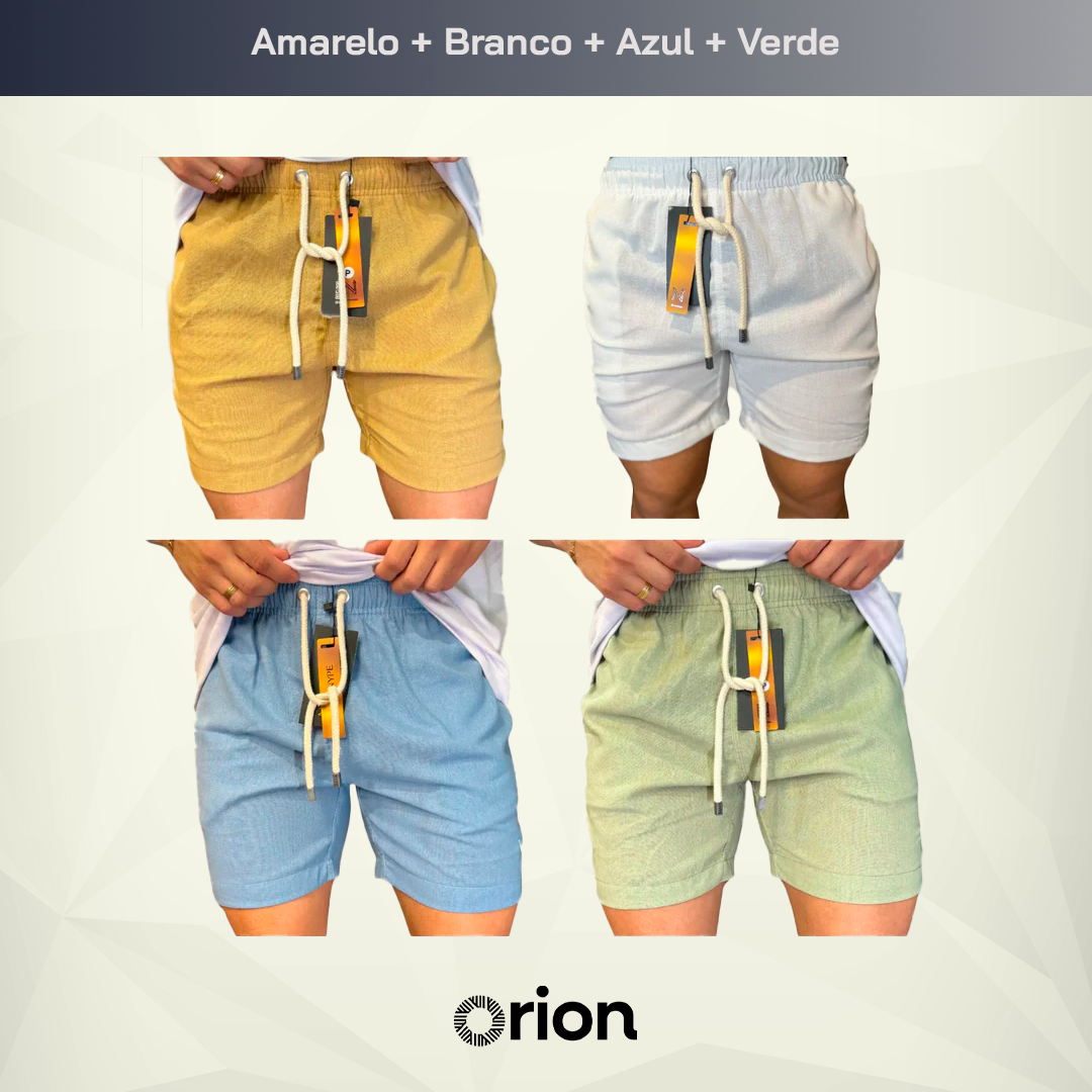 Kit 4 Shorts de Linho (COMPRE 2 LEVE 4)