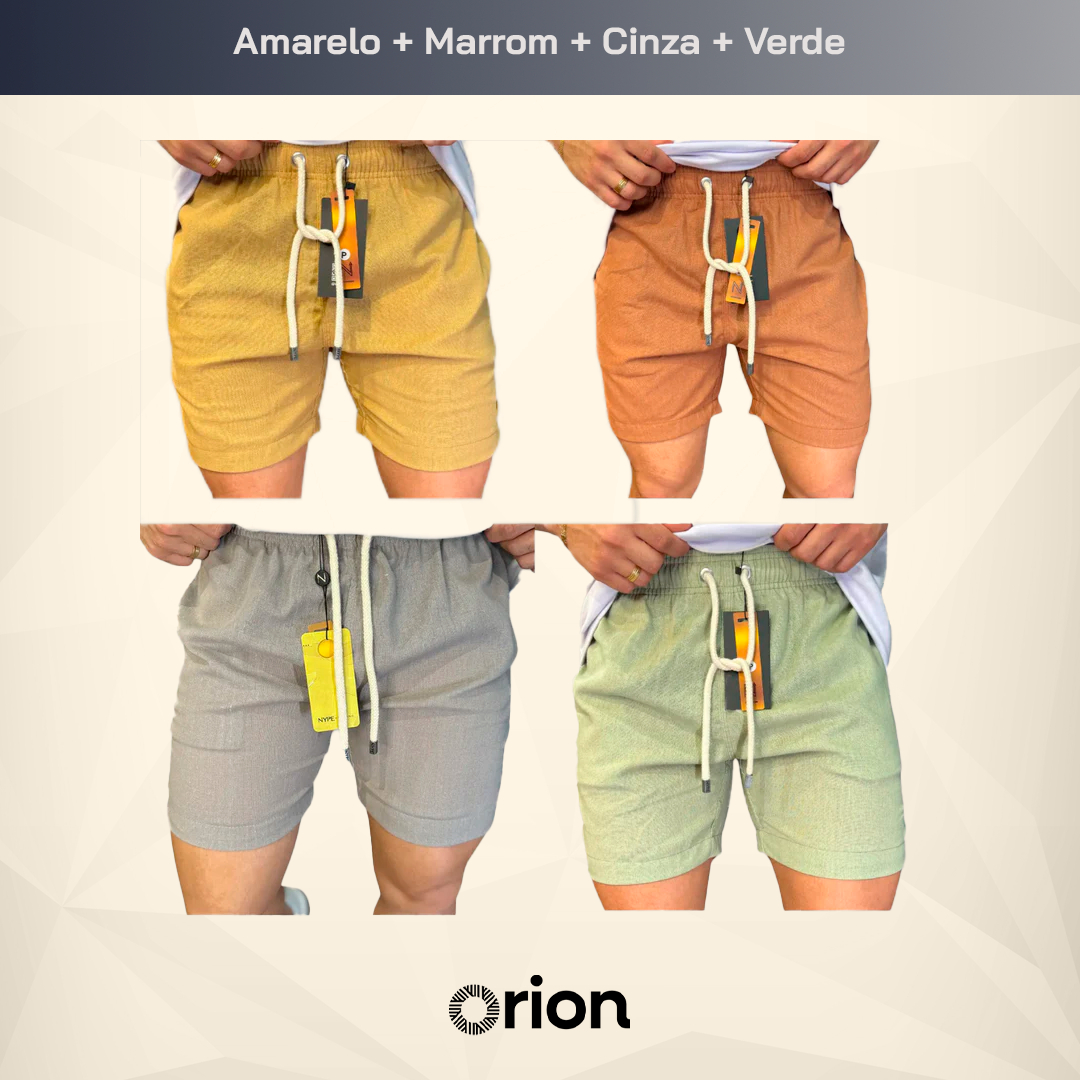 Kit 4 Shorts de Linho (COMPRE 2 LEVE 4)