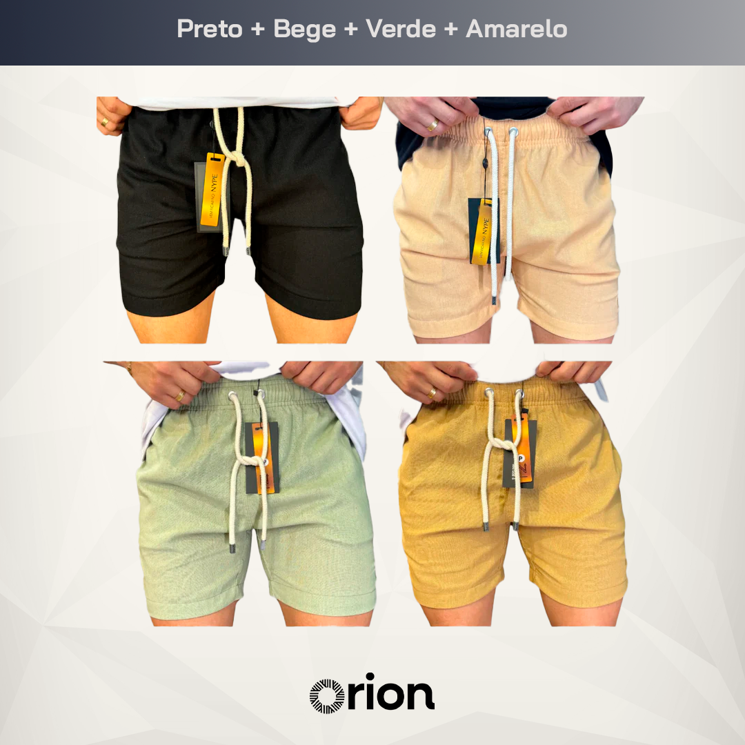 Kit 4 Shorts de Linho (COMPRE 2 LEVE 4)