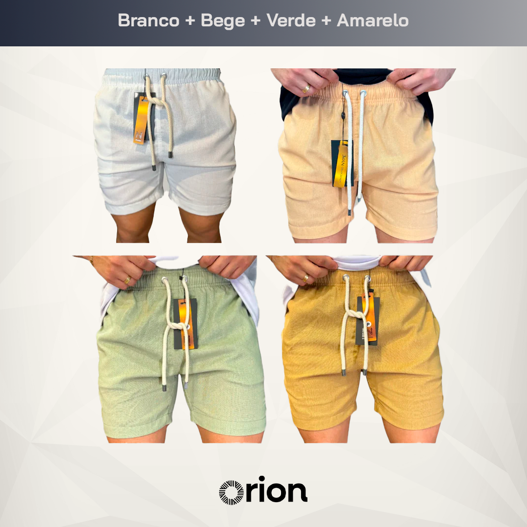 Kit 4 Shorts de Linho (COMPRE 2 LEVE 4)